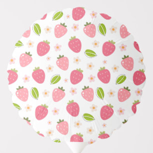 Cute Strawberry Pink Girls Birthday Balloon