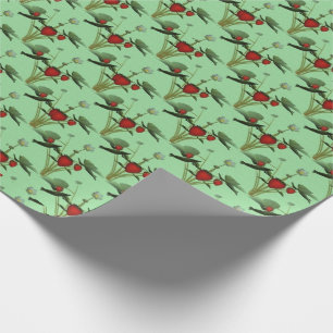 Cute Strawberry Plants Design Wrapping Paper