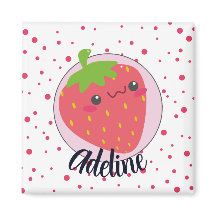 Cute Strawberry Polka Dot Personalized