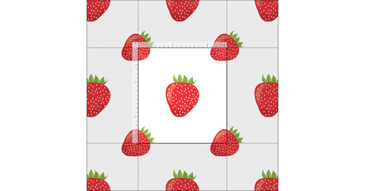 Cotton Fabric - Strawberries on blue background
