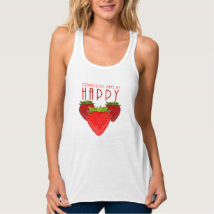 Cute Strawberry Quote Design Kawaii Fruit Tank Top