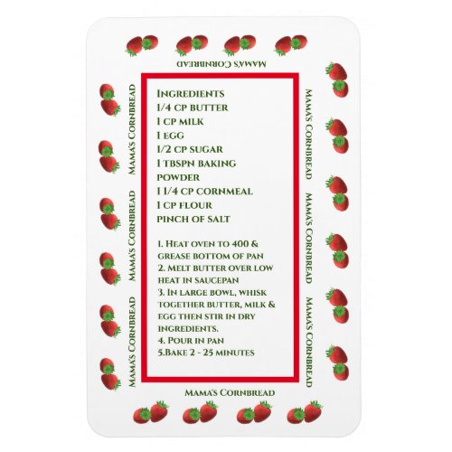 Cute Strawberry Recipe Magnet