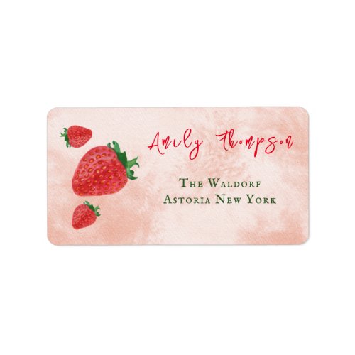 Cute Strawberry Red Green Baby Shower Label