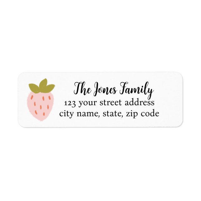 Cute Strawberry Return Address Label (Front)
