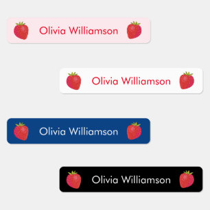 Cute Strawberry School Kids' Labels