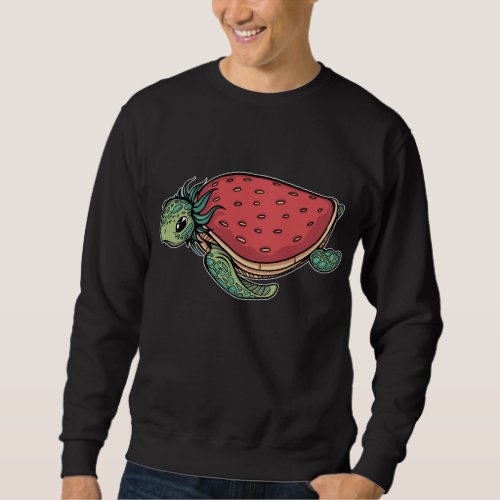 Cute Strawberry Sea Turtle Adorable Ocean Animal  Sweatshirt