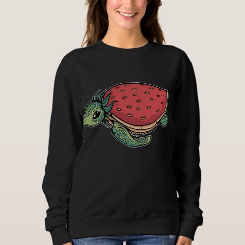 Cute Strawberry Sea Turtle Adorable Ocean Animal  Sweatshirt