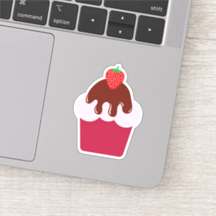 Cute Strawberry Cupcake Sticker for Sale by sugarhai