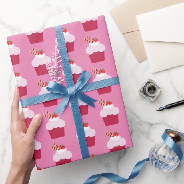 Cute Strawberry Shortcakes Pattern Wrapping Paper (Gifting)