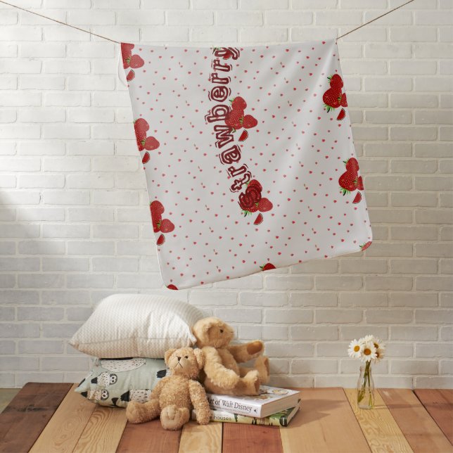 Cute Strawberry  Summer  Baby Blanket (In Situ)