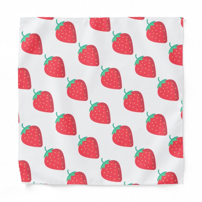 Cute Strawberry Summer Pet Lover Aesthetic Pattern Bandana (Front)
