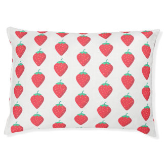 Cute Strawberry Summer Pet Lover Aesthetic Pattern Bed