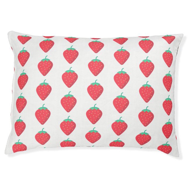 Cute Strawberry Summer Pet Lover Aesthetic Pattern Bed (Front)