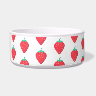 Cute Strawberry Summer Pet Lover Aesthetic Pattern Bowl