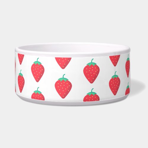 Cute Strawberry Summer Pet Lover Aesthetic Pattern Bowl