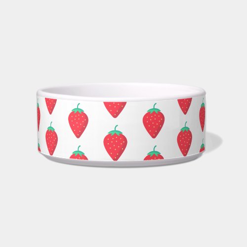Cute Strawberry Summer Pet Lover Aesthetic Pattern Bowl
