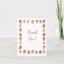 Cute Strawberry Thank You Card