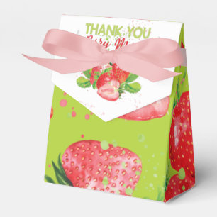 Cute Strawberry Theme Birthday Thank you Favor Boxes