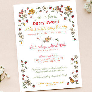 Cute Strawberry Theme New Home Housewarming Party Invitation