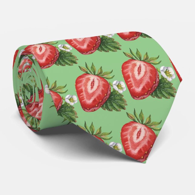 Cute strawberry tiled fruit pattern  neck tie (Rolled)