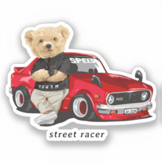Cute Street Car Racer Sticker