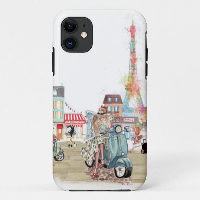 Cute streets of Paris collage Case-Mate iPhone Case (Back)