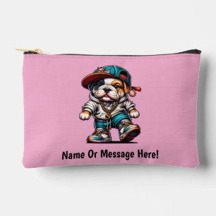 Cute Streetwear Bulldog Personalized Small Accessory Pouch