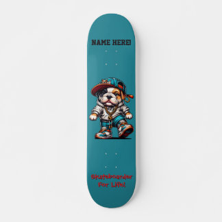 Cute Streetwear Bulldog Skateboard