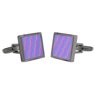 Cute Stripe Purple Cufflinks