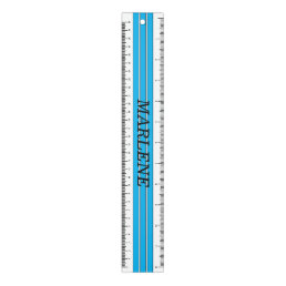 Cute striped Blue Black and White personalized Ruler