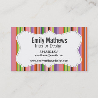 Cute Striped Business Card