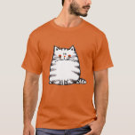 Cute Striped Cartoon Cat Illustration   T-Shirt
