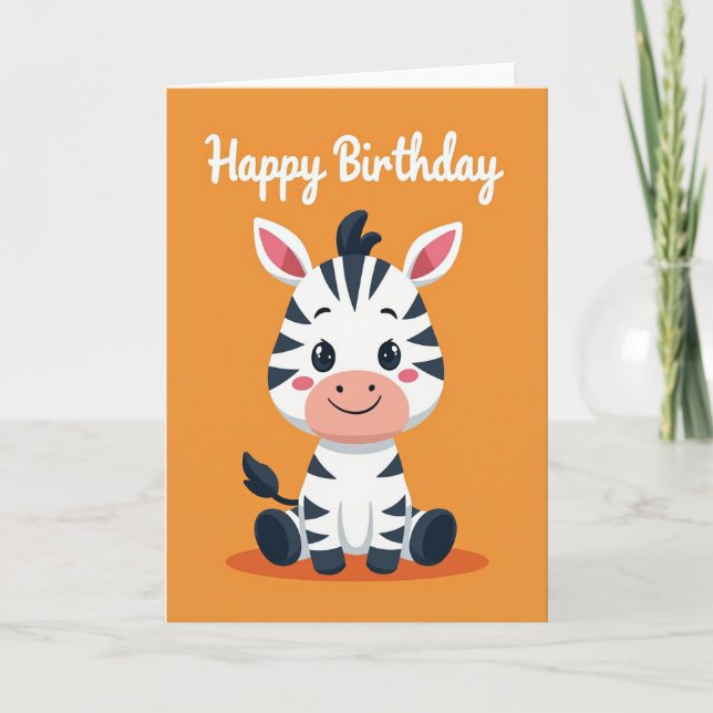 Cute Striped Creature Birthday Card (Front)