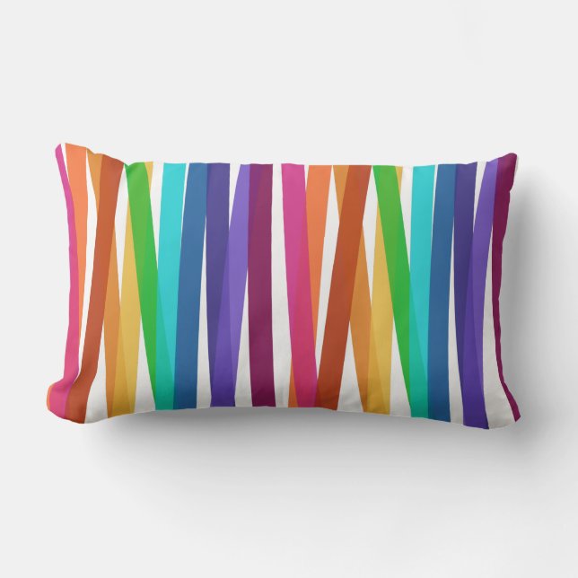 Cute Striped Double Sided Outdoor  Lumbar Pillow (Front)