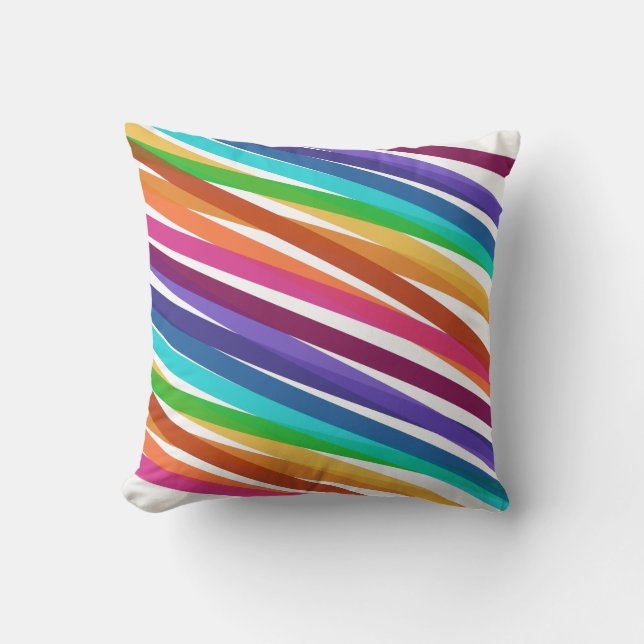 Cute Striped Double Sided Outdoor  Throw Pillow (Front)