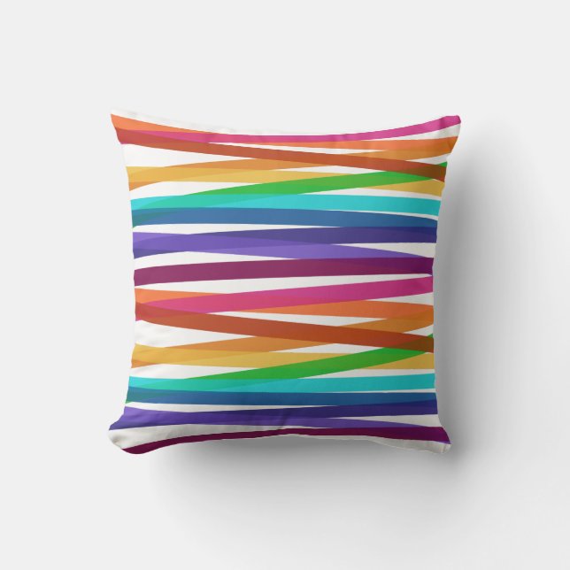 Cute Striped Double Sided Outdoor throw Pillow (Front)