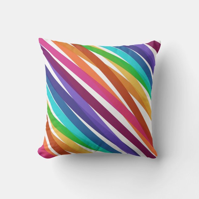 Cute Striped Double Sided Outdoor throw Pillow (Front)