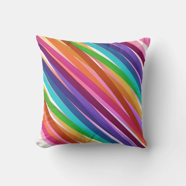 Cute Striped Double Sided Outdoor  Throw Pillow (Front)