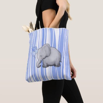 Cute Striped Elephant Baby New Parent Diaper Tote Bag by EleSil at Zazzle