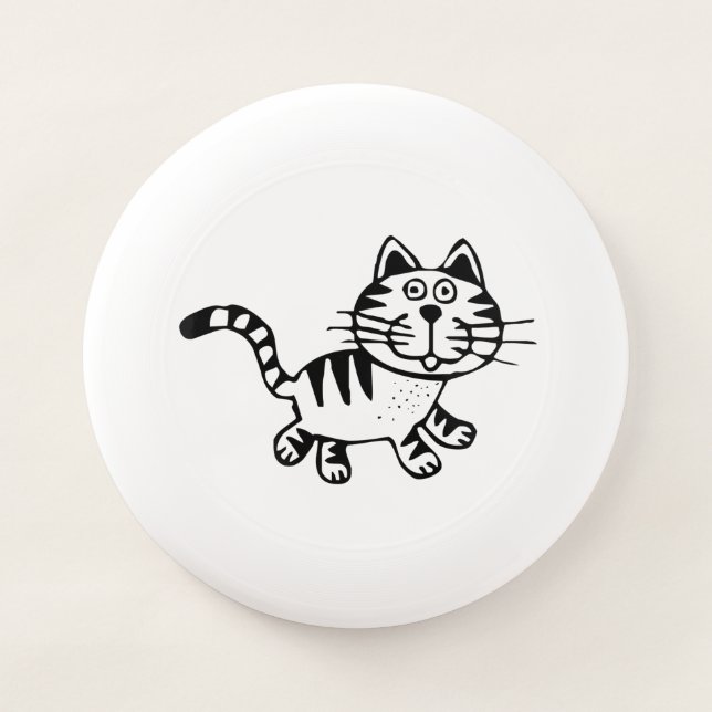 Cute Striped Kitten Drawing Wham-O Frisbee (Front)