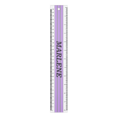 Cute striped PurpleBlackWhite personalized Ruler