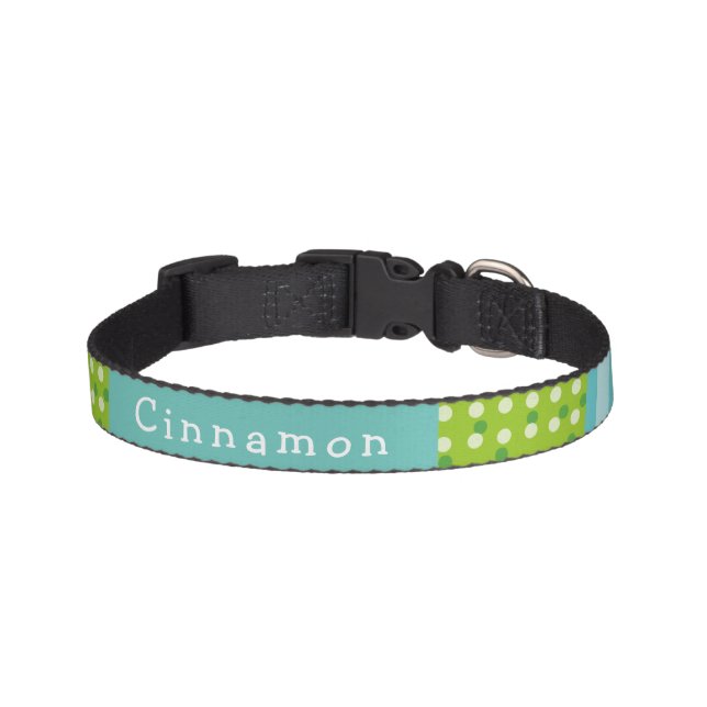 Cute Stripes And Dots Personalized  Pet Collar (Front)