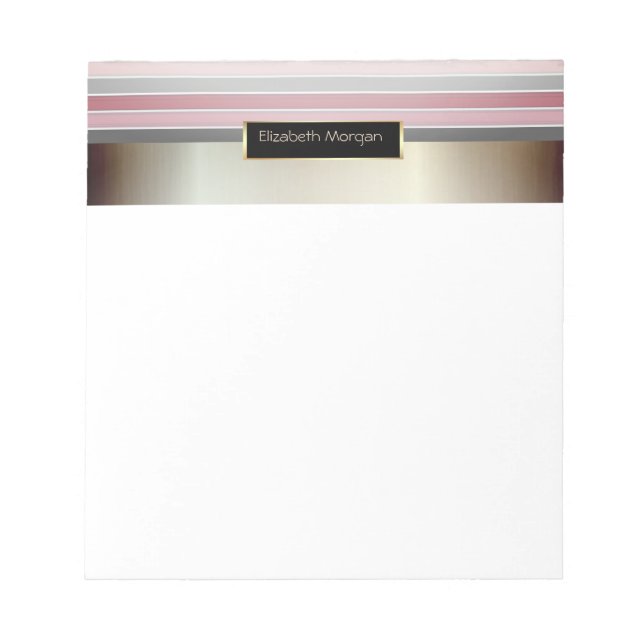 Cute Stripes, Frame - Personalized Notepad (Front)