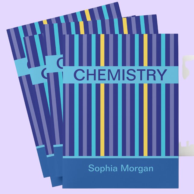 Cute Stripes Personalized School Subject Chemistry Pocket Folder (Creator Uploaded)