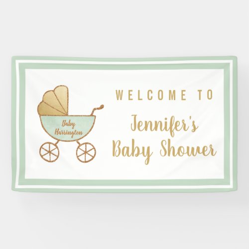 Cute Stroller Baby Shower Welcome Banner