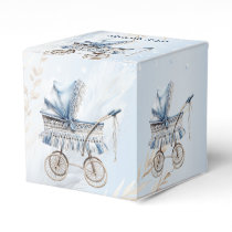 Cute Stroller Blue Floral Beautiful Party  Favor Boxes