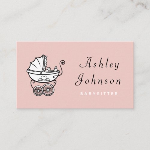 Cute Stroller Pretty Chic Babysitter Nanny Sweet Business Card