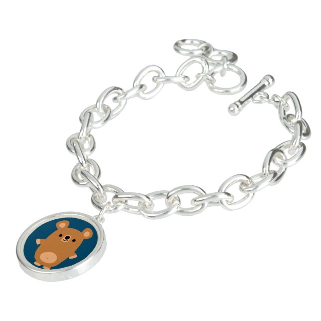 Cute Strong Cartoon Bear Charm Bracelet (Side)