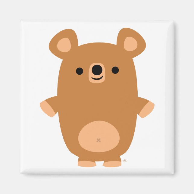 Cute Strong Cartoon Bear magnet (Front)