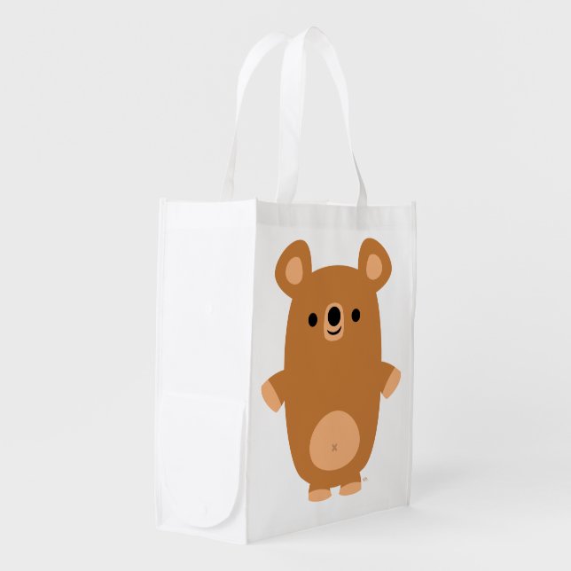 Cute Strong Cartoon Bear Reusable Bag (Front Side)